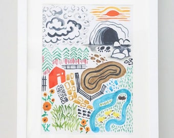 Going on a Bear Hunt - contemporary watercolour illustration