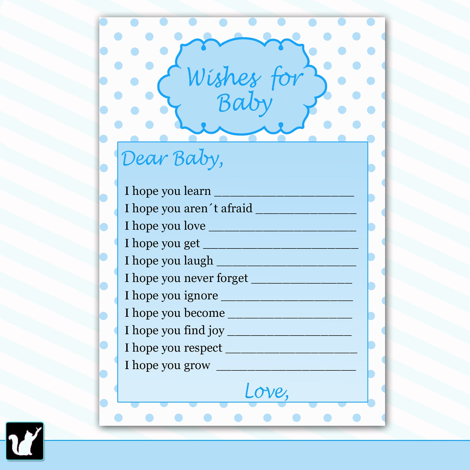 wishes for baby printable template