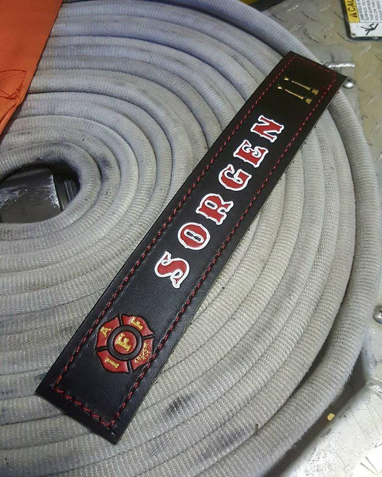 Firefighter Name Plate Locker Tag EMS LeatherFirefighter