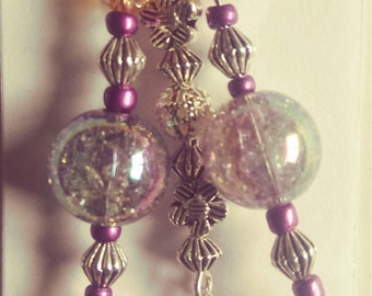 Purple Zipper pull with dolphin charm