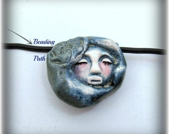Ceramic beads, Stoneware beads, Pottery beads, Handmade beads, Focal bead, # 89