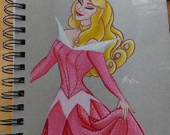 Disney Aurora Sleeping Beauty ORIGINAL Drawing
