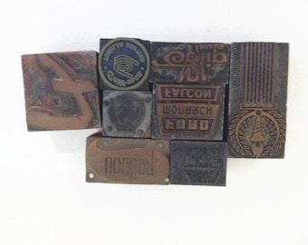 Vintage Letterpress Printers Block Variety, mid-century