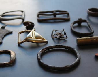 Vintage Scrap Destash for Assemblage, Found Items, Brass, Iron, Steampunk Supplies, Jewelry Supplies