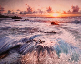 Oil painting triptych, Evening breeze, Sea landscape, Sunset, Original oil painting, Gift for a loved one, Oil Painting On Canvas