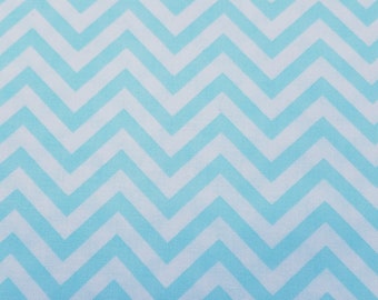 Blue Chevron Fabric, Blue Zigzag Fabric, WV PR Zigzag Glacier Cotton Fabric
