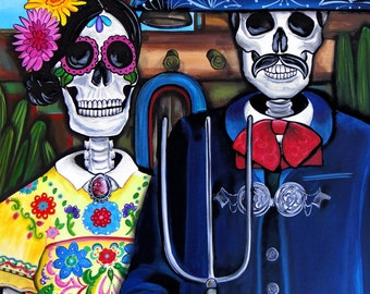 Mexican-American Gothic - Day of the Dead Art by Melody Smith