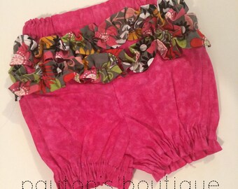 18M Ruffle Bottom Bloomers, Diaper Cover, Pink, Photo Prop