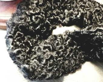 Vintage Persian Lamb Fur Collar Circle or Remnant FREE SHIP