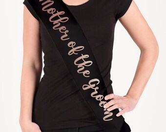 Mother Of The Groom Bridesmaid Hen Do Bachelorette Sash Party Wear Ribbon Banner Rose Gold Silver Personalised Wedding Mrs Bridal