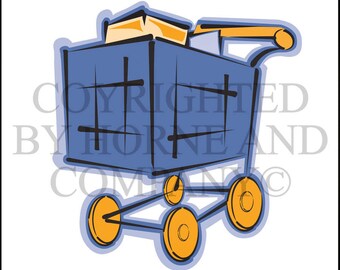 Vector Clipart Grocery Cart 0002 or Shipping Cart 0002