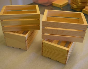 Yellow Pine Wood Mini Crate // Soap Crate // Mini storage crate // Plant holder // Organizer // Soap dish // sponge holder