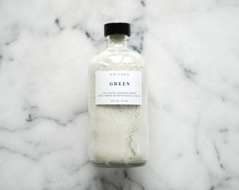 G R E E N - "Anti-Aging" 3-in-1 Facial Cleansing Grains, Soap Free Mild Cleanser, Gentle Exfoliating, Detox Mask