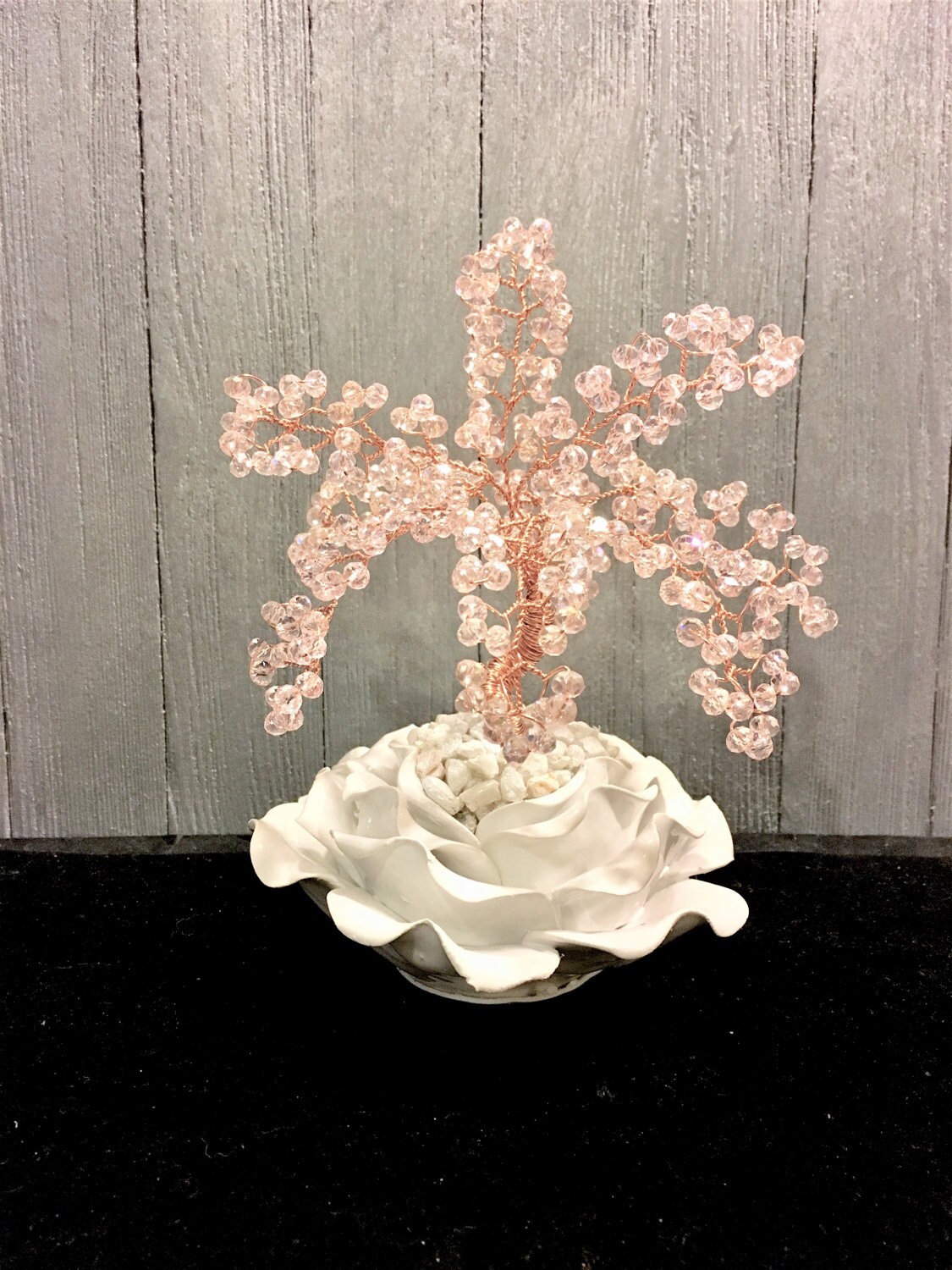 Pink Crystal Cherry BlossomTreeWire Bonsai Tree Of LifeFeng