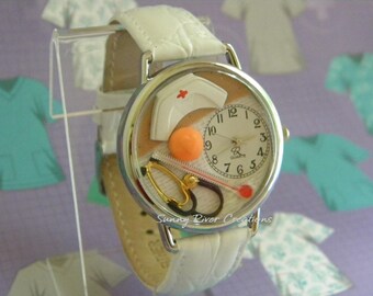 Nurses Watch with Gauze Bandage Cap Aspirin Stethoscope Thermometer