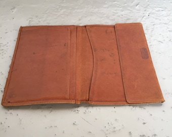 Large type soft leather wallet - tan coloured - 60s Italian business card case - made in Italy