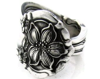Spoon Ring, Silver Orange Blossom Choose Your Size