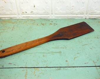 Primitive Wooden Butter Paddle, Carved Wooden Scraper