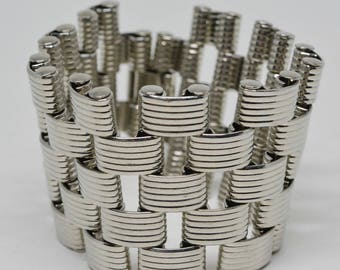 Large and Heavy Silver Tone Bracelet