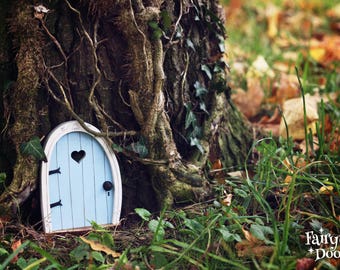 Fairy Door 'Bella' in Blue - Blue Fairy door - Fairy door for tree - Miniature door - Fairy garden - Fairytale door - Tooth Fairy door
