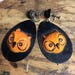 Amazing antique Halloween owl earrings black and orange