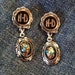 Silver Harley Davidson - 'HD /Onyx & Kingman's Gold ' - post earrings