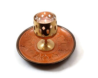 CELTIC OAK Acorn Plate Handmade Orange