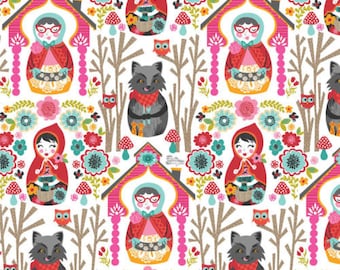 Josephine Kimberling for Blend Fabrics Riding Hood Story White (Half metre)