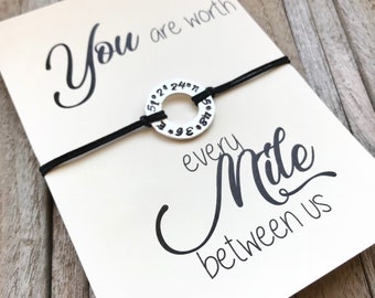 Latitude Longitude Bracelet, GPS bracelet, Bracelet, Distance bracelets, Long Distance love, Long distance relationship gift, A89