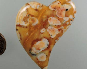 Fawn Stone Heart Cabochon, Fawn Stone Cab, Heart Cab, Designer Fawn Stone, Hand Cut Fawn Stone, Pendant Cab, Gift Cab, C1385, 49erMinerals