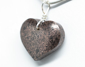 Michigan Copper Firebrick Heart Pendant