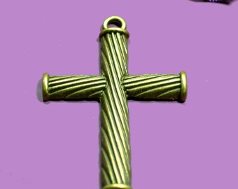 Bronze cross 55x40mm color stripe pattern