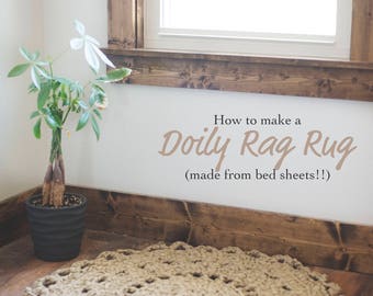 PDF Crochet Pattern for Doily Rag Rug Made from Bed Sheets