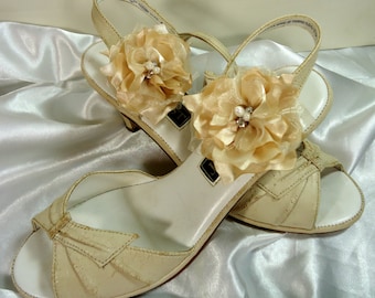 Bridal Shoe Clips, Gold Shoe Clips, Flower Shoe Clips, REX16-204SC