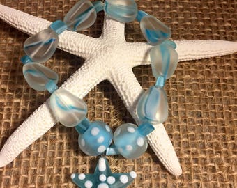 Beaded bracelet with starfish charm