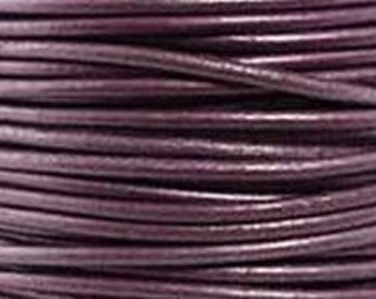 Leather Cord, 1.5 mm, Berry - Metallic, 1YD (LC-1.5-64)