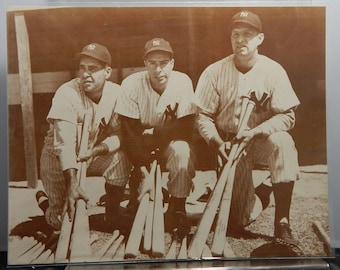 Baseball Sepia Prints 14"x11" Keller DiMaggio Henrich Irvin Turley Shantz Larsen Mantle Williams- Many Other Classic Baseball Player Photos!