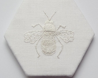 Bee whitework embroidery kit