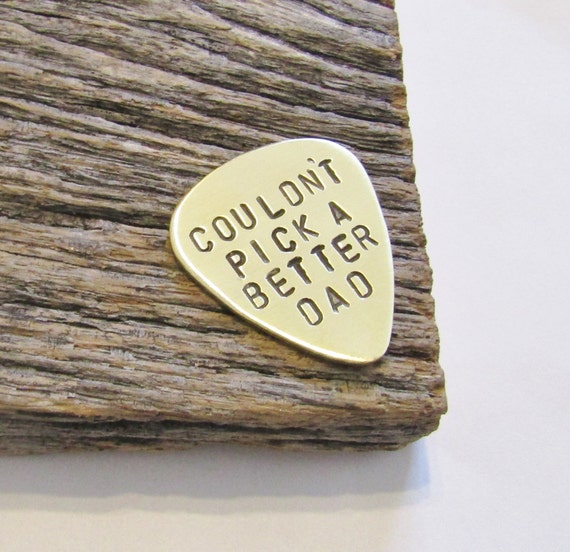 hand stamped guitar pick father s day gift daddy daughter