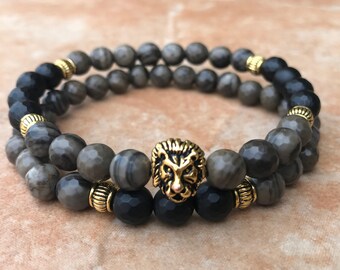 Mocha Jasper and Onyz bracelet