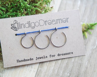 Titanium hoops | Simple hoop earring | Niobium hoop | Titanium hoop | Sterling Silver hoop | cartilage hoop | 1/2 inch hoop
