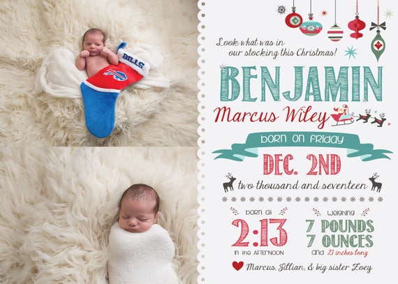 christmas birth announcement