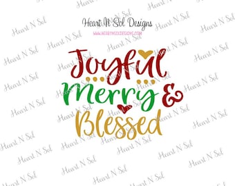 Christmas, joyful, Merry, Blessed, SVG, EPS, DXF, Digital file, Instant Download, Silhouette, Cricut