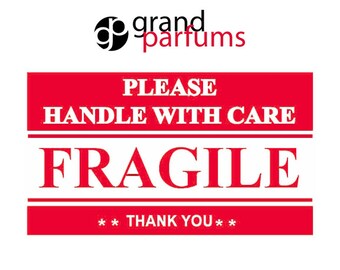 100 FRAGILE, Handle With Care Stickers Labels Shipping 2" x 3" Postal Notifications RED and WHITE - Thank You Package Labels