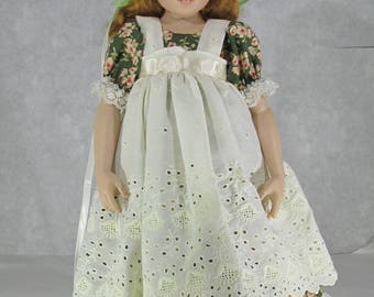 16 inch Kish Doll Dress, Peach Flowers