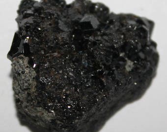 Black garnet crystal, melanite crystals,