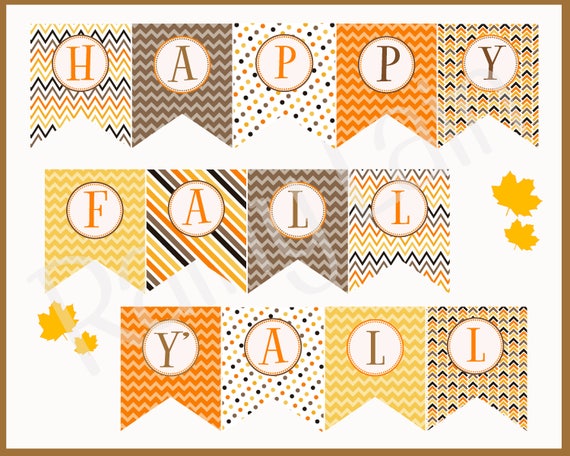 Happy Fall Y'all Printable Banner Fall Banner Fall Sign