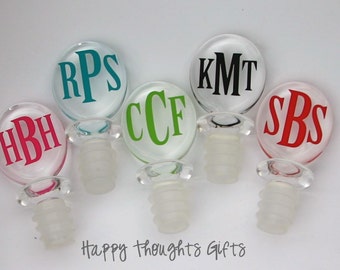 Personalized Wine Stopper - Oval Acrylic - Monogrammed Wine Bottle Stopper - Monogram gift - Wine Lovers Gift