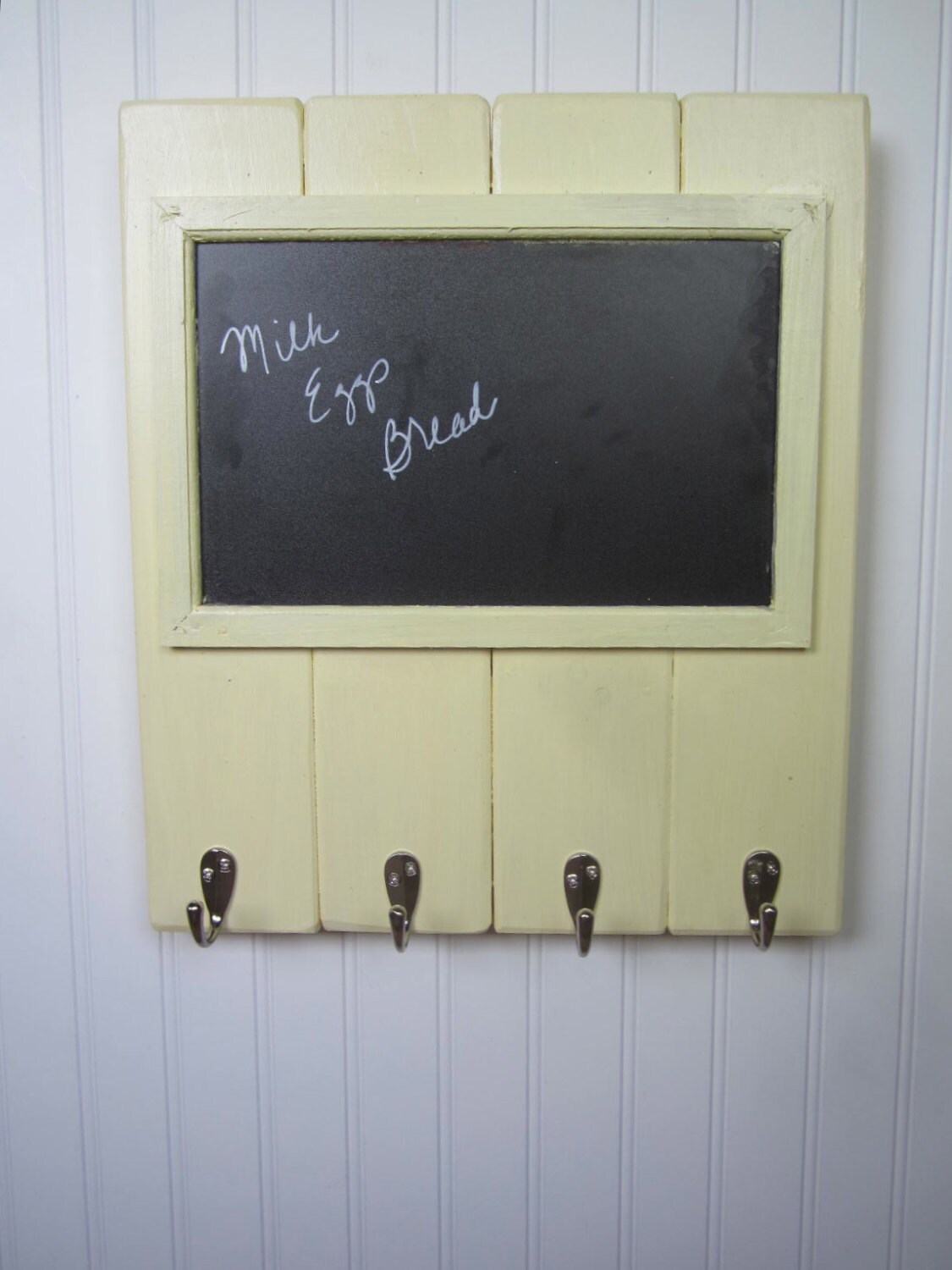 Chalkboard Key Hook Mail Wood wall holder rack entry hall