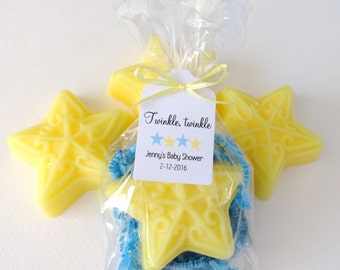 Star Soap Baby Shower Favors with Custom Tags Twinkle